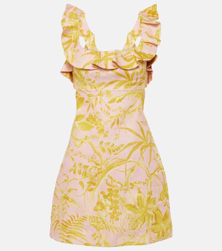 Vestido corto Golden Ruffle de lino floral - Zimmermann - Modalova