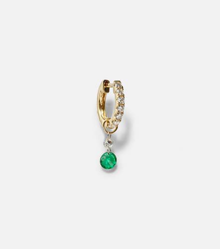 Einzelner Ohrring aus 14kt Weißgold mit Diamanten und Smaragd - Roxanne First - Modalova