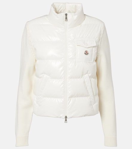 Cárdigan de lana con paneles de plumas - Moncler - Modalova