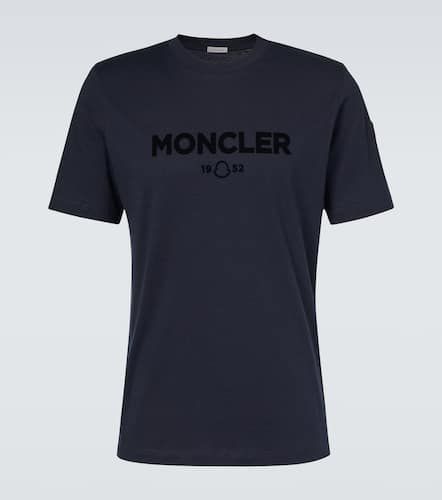 T-shirt in cashmere e cotone con logo - Moncler - Modalova