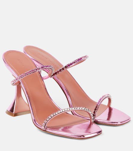 Gilda 95 embellished leather sandals - Amina Muaddi - Modalova