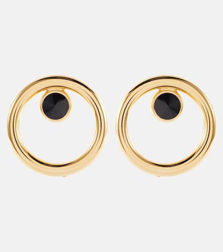 Embellished hoop clip-on earrings - Alessandra Rich - Modalova