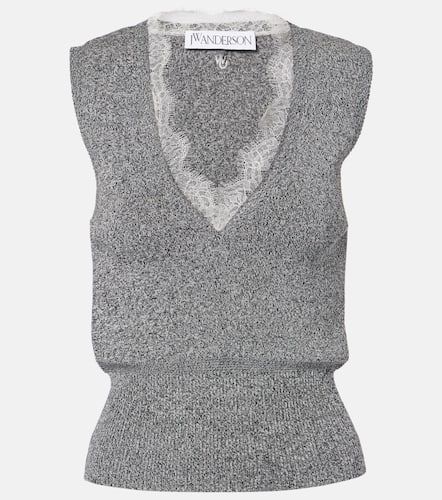 Gilet in misto cotone con pizzo - JW Anderson - Modalova