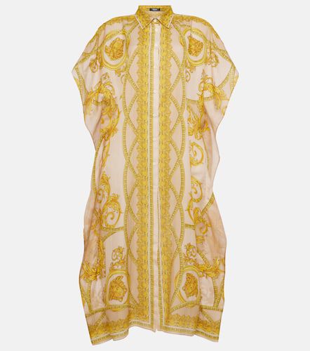Vestido largo Barocco de algodón y seda - Versace - Modalova