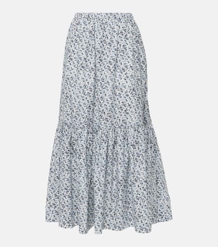 Falda larga de algodón floral - Ganni - Modalova