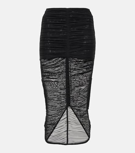 Cutout draped mesh midi skirt - Mugler - Modalova