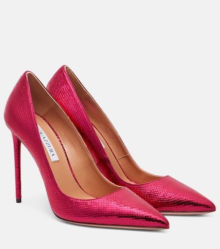 Escarpins Purist 105 en cuir embossé - Aquazzura - Modalova