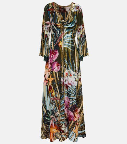 Floral silk cutout maxi dress - Camilla - Modalova