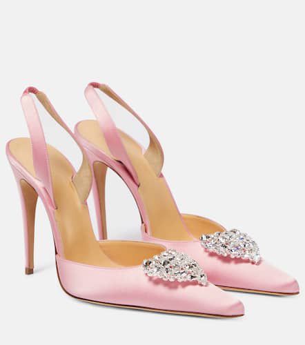 Crystal-embellished satin slingback pumps - Magda Butrym - Modalova