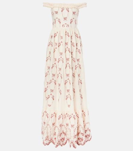 Achiote Florero embroidered linen maxi dress - Agua by Agua Bendita - Modalova