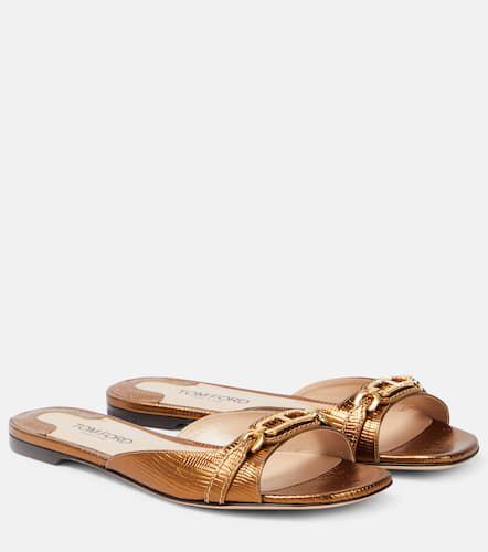 Whitney snake-effect leather slides - Tom Ford - Modalova