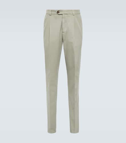 Pantalones slim de gabardina de algodón - Brunello Cucinelli - Modalova