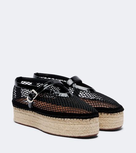 Leather-trimmed fishnet espadrilles - Alaia - Modalova