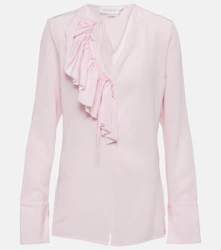 Ruffled crêpe de chine silk top - Victoria Beckham - Modalova