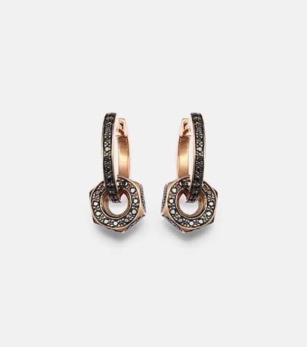 Nut 18kt gold hoop earrings with black diamonds - Ileana Makri - Modalova