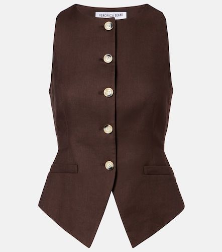 Hartwell linen-blend twill vest - Veronica Beard - Modalova