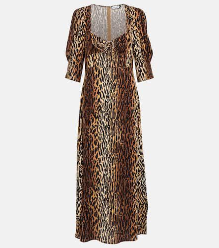 Vestido midi Karen de crepé de leopardo - Rixo - Modalova