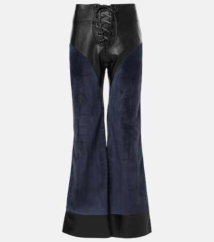 ChloÃ© Patchwork suede and leather flared pants - Chloe - Modalova