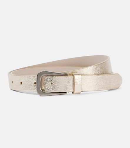 Metallic leather belt - Brunello Cucinelli - Modalova