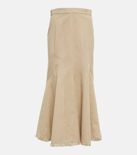 Pleated high-rise cotton midi skirt - Max Mara - Modalova