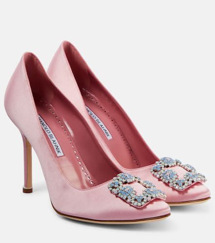 Hangisi 105 embellished satin pumps - Manolo Blahnik - Modalova