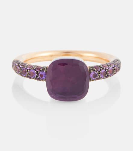 Nudo Petit 18kt rose and white gold ring with amethyst and jade - Pomellato - Modalova