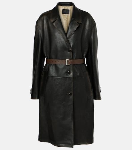 Prada Leather wrap coat - Prada - Modalova