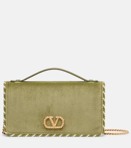 Bolso cruzado VLogo Mini de terciopelo - Valentino Garavani - Modalova