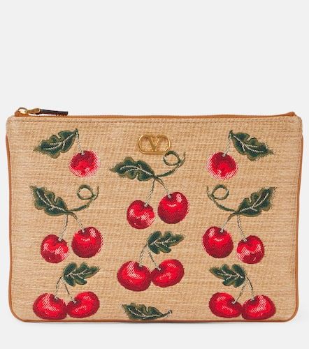 Pochette VLogo Cherryfic con pelle - Valentino Garavani - Modalova