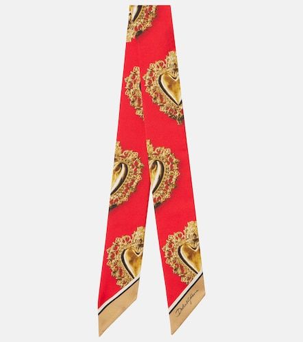 Printed silk twill scarf - Dolce&Gabbana - Modalova