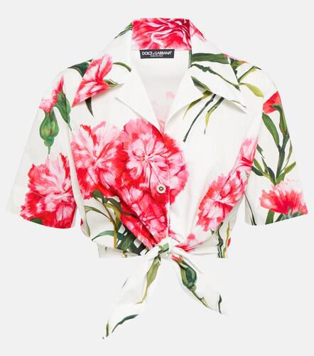 Camicia cropped in popeline di cotone - Dolce&Gabbana - Modalova