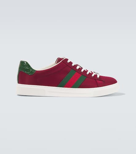 Gucci Zapatillas Ace con piel y Web - Gucci - Modalova