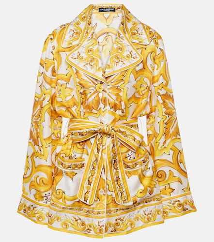 Blusa Majolica in twill di seta - Dolce&Gabbana - Modalova
