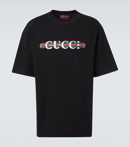 Camiseta de jersey de algodón con logo - Gucci - Modalova