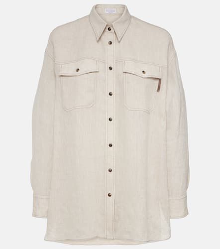 Camisa oversized de lino - Brunello Cucinelli - Modalova