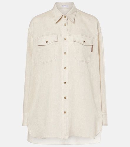 Camisa oversized de lino - Brunello Cucinelli - Modalova