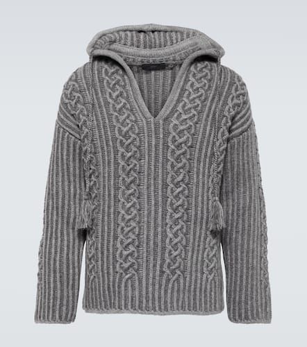 Cable-knit virgin wool hoodie - Alanui - Modalova