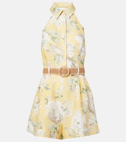 Acacia floral halterneck linen romper - Zimmermann - Modalova