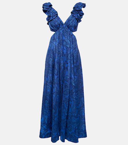 Ruffled paisley silk midi dress - Zimmermann - Modalova