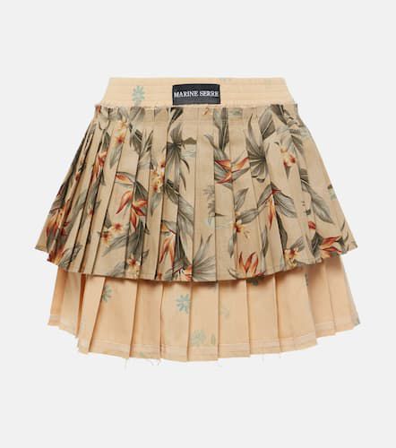 Upcycled Household pleated linen miniskirt - Marine Serre - Modalova