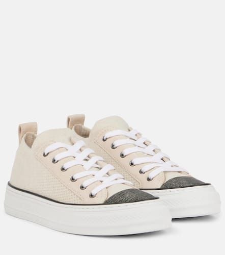 Sneakers Monili mit Veloursleder - Brunello Cucinelli - Modalova