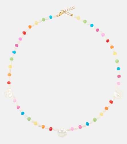 Disco 9kt gold necklace with mother of pearl and agates - Roxanne First - Modalova