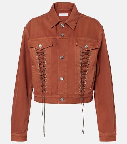 Chaqueta cropped de denim con cordones - Rabanne - Modalova