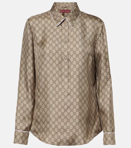 Gucci Camicia in twill di seta GG - Gucci - Modalova