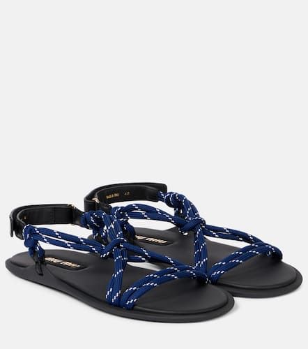 Riviere leather-trimmed sandals - Miu Miu - Modalova