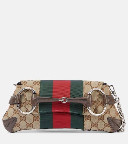 Schultertasche Horsebit Chain Small GG aus Canvas - Gucci - Modalova