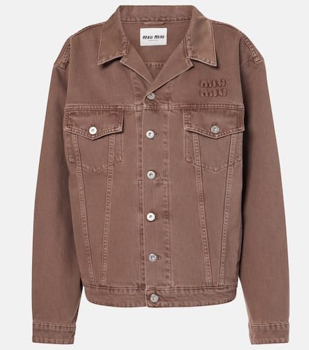 Miu Miu Giacca di jeans con logo - Miu Miu - Modalova