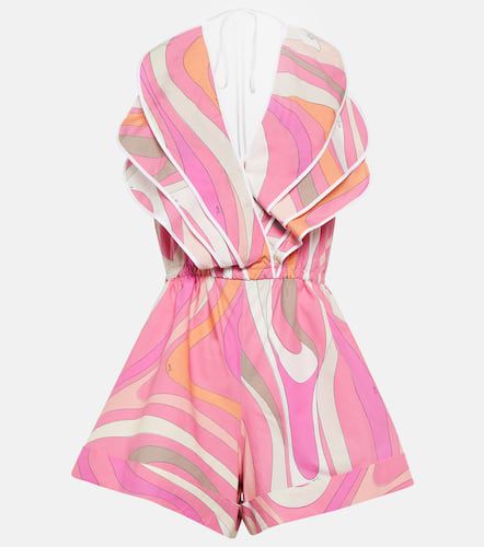 Ruffled printed cotton jumpsuit - Pucci - Modalova