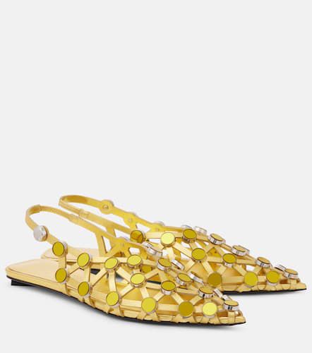 Slingback-Ballerinas Grid aus Metallic-Leder - The Attico - Modalova