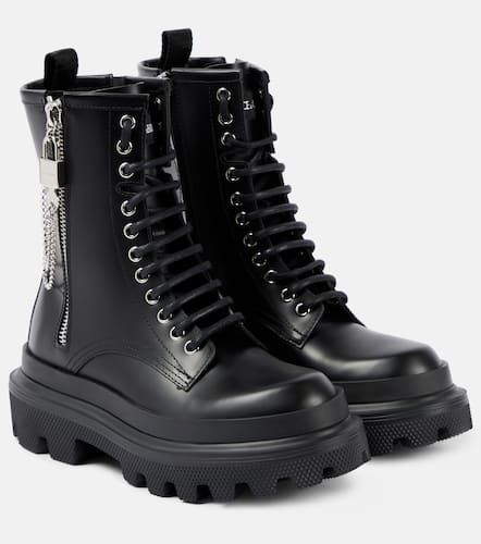 Dolce&Gabbana Leather combat boots - Dolce&Gabbana - Modalova